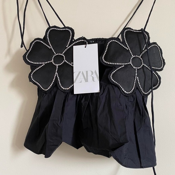 Size XS | Zara | Rhinestone Poplin Top | Bloggers Favourite - Picture 7 of 15